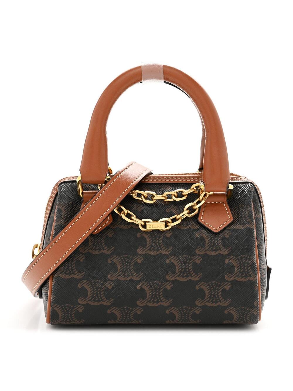 Celine Triomphe Canvas Calfskin Mini #357367C12B